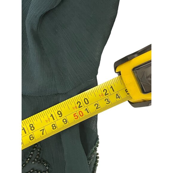 Zara Womens Top Sheer Blouse M Medium Green Embellished beaded 4786/089 NWT - Picture 12 of 14